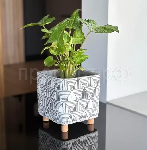 Кашпо Etno на ножках d13;h14см серый 062599