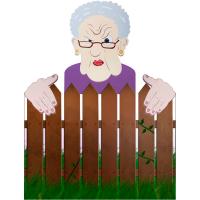 Декорация на забор Пожилая леди 65*56,5см 999305