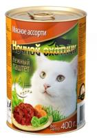 Корм для кошек Ночной охотник 415г ПАШТЕТ мясное ассорти /20шт/