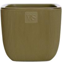 Кашпо Фабио 1,95л оливка с дренаж вставкой /8шт/ЭД