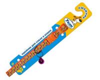 Ошейник капрон 1,0*30см цветной тесьма с орн.с колокольчиком/ГО7/Евро