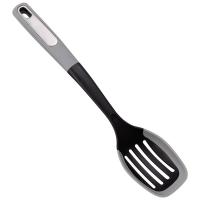 Ложка с отверстиями CHEF нейлон (черный) с силиконовым краем 108324 /72шт/Mallony