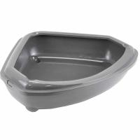 Туалет д/кошек Zoo-M угловой глубокий с сеткой 55*45*13см серый/2912/Дарэлл