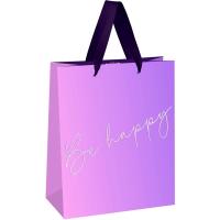 Пакет подарочный 18*23*10см "Purple mood" фольга мат ламин MESHU /Рельеф