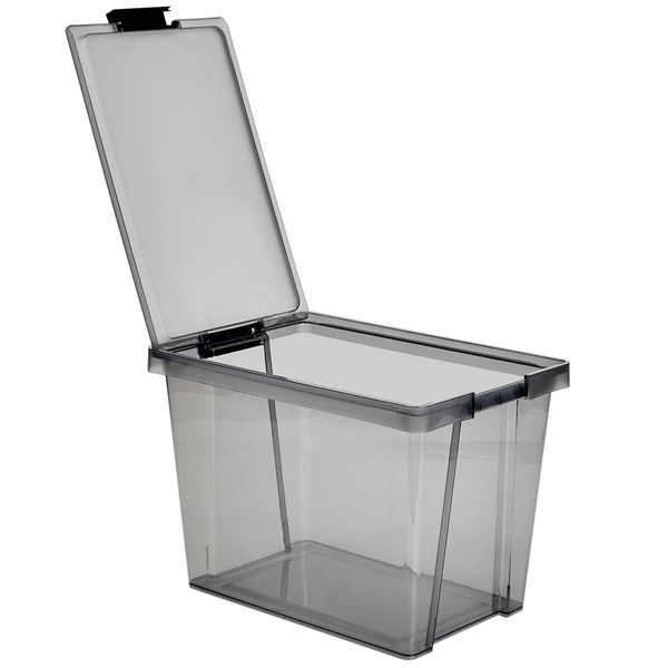 Ящик ХЕНДИ 36*24,5*26см с крышкой 15л черный прозрачный М2903 /11шт/М-пласт