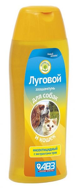 Шампунь Луговой д/кошек и собак п/блох и п/клещей 400мл/18шт/AB2161/ВЗ ЧЗ