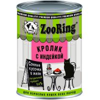 Кошки ZooRing желе кролик/индейка ж/б 400гр/12шт/234447 ЧЗ