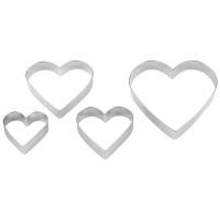 Набор форм д/выпечки и вырубки теста TORTA (4шт) нерж. сталь сердце 108359 /144шт/Mallony