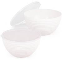 Набор Чаш Оазис (2шт) с крышкой белый (2,5л 4л) М8716