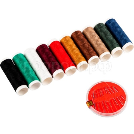 Швейный набор 10 катушек+иголки 104564 /480шт/Рыжий Кот