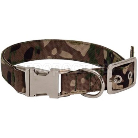 Ошейник капрон 25мм"Камуфляж"быстросъемный с метал. фастом 42-52см зеленый/20125002-05/Каскад