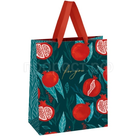 Пакет подарочный 18*23*10см "Pomegranate" фольга,выб лак, матовая. лам. MESHU/Рельеф
