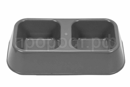 Миска двойная пластик для собак 2*300мл серый/1345/Дарэлл