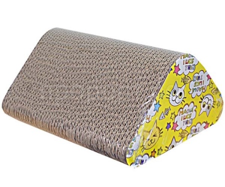 Когтеточка гофрокартон угловая с мячиками с мятой 28*22*30см