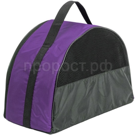 Сумка переноска ЧИП Полукруглая №1 нейлон с сетчатым окном 38*18*25см фиолетовая/9046фиол