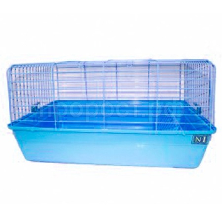 Клетка д/круп.грыз №1 ДКкR2 с кормушкой д/сена 69*45*36см голубая/2шт/Евро