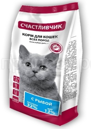 Корм для кошек Счастливчик С рыбой 400г