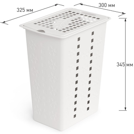 Корзина д/белья 30л Виолетта белый М1967 /6шт/ Альтерн 