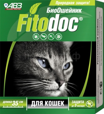 Ошейник Фитодок био для кошек против блох и клещей 35см