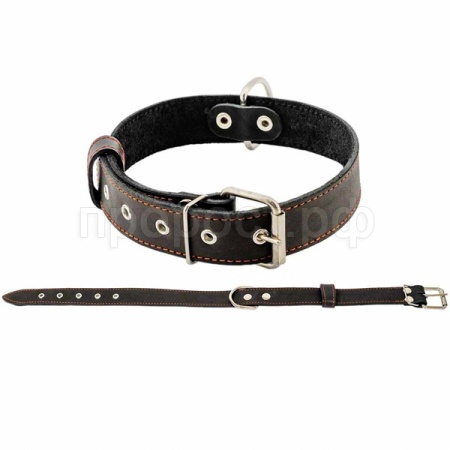 Ошейник кожа 35мм 1сл Стандарт 54-66см черный/010035черн/Дарэлл