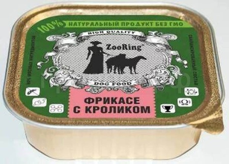 Собаки ZooRing д/всех пород собак желе фрикасе с кроликом ж/б 100гр/16шт/063766