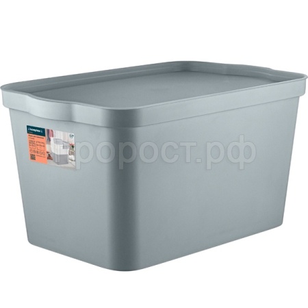 Ящик д/хранения 24л Keeplex Trendy с крышкой серый топаз KL3505 /5шт/ПР