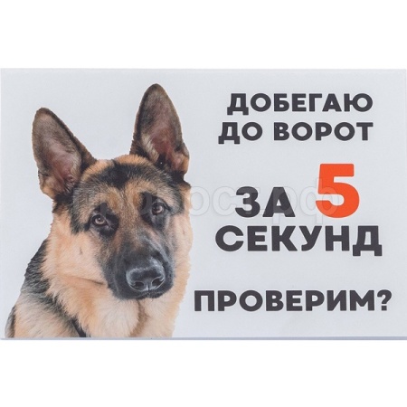 Табличка "Добегаю до ворот за 5 секунд. Проверим?" А5 148*210мм Дарэлл