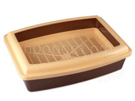 Туалет для кошек Премиум глубокий полный комплект Венге Сливки