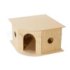 Игрушка для грызунов Домик деревянный для морской свинки угловой 30*30*18см/8555