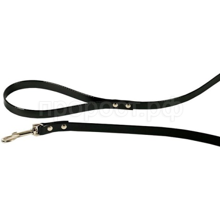 Поводок биотан 20мм со стальным карабином 2,0м матовый черный/02620201-97с/Каскад