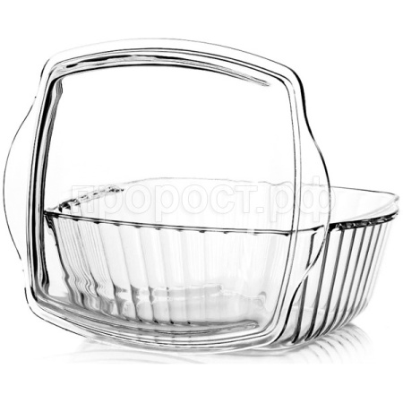 Посуда для СВЧ квадратная 2л с кпластиковой крышкой /59029