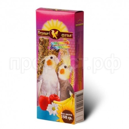 Лакомство для птиц Верные друзья Палочки с фруктами 150гр