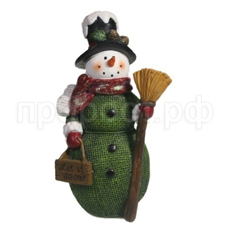Снеговик с метлой L9.5W8.5H18  714153 