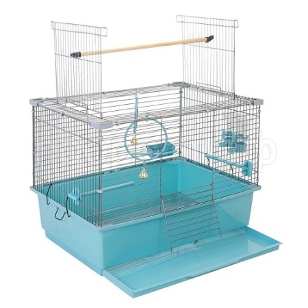 Клетка д/птиц ГОВОРУН-1 60*40**41см разборная бирюзовая/4705бирюз-хром/Дарэлл
