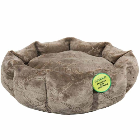 Лежанка круглая с подушкой коричневая 52*20см/DONBARON