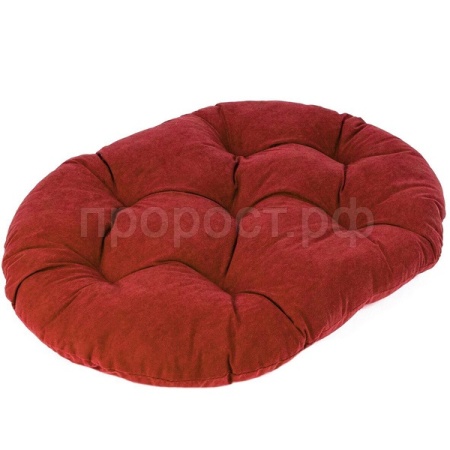 Лежанка ВЕЛЬВЕТ перина овальная пухлая стёганая 52*40*7,5см бордовая/95211бордо/Дарэлл