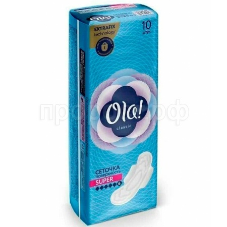 Прокладки Ola Classic 10шт wings super поверхность сеточка 2018 /Атлант