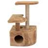 Когтеточка Домик ЧИП круглый с полкой, столбик джут 48*51*h71см коричневый/8347/Дарэлл