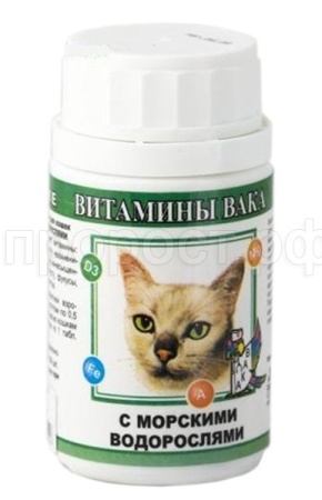 Витамины для кошек ВАКА с Морскими водорослями 80таб