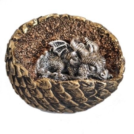 Копилка Дракон в яйце (золото-серебро) L11,5W10H10 716391/SK235