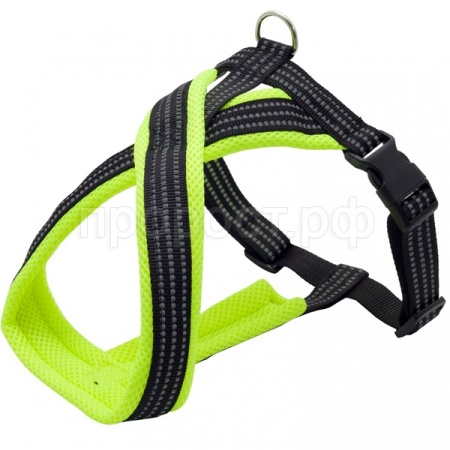 Шлейка Х-образная с подкладкой зеленая 20мм Премиум  обхв.груди 44-55см/01220016-02