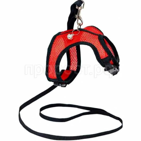 Шлейка+поводок АЭРО №6 обхват груди 27-32см красная/035806/Дарэлл